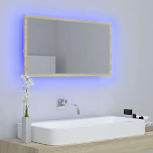 LED koupelnové zrcadlo dub sonoma 80 x 8,5 x 37 cm akrylové - obrázek 3