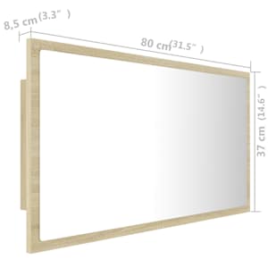 LED koupelnové zrcadlo dub sonoma 80 x 8,5 x 37 cm akrylové - obrázek 12