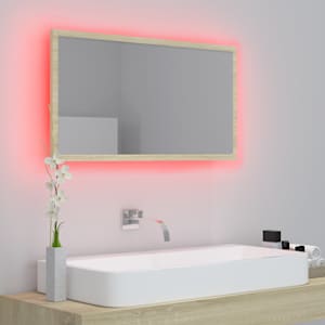 LED koupelnové zrcadlo dub sonoma 80 x 8,5 x 37 cm akrylové - obrázek 5