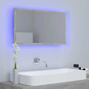 LED koupelnové zrcadlo betonově šedé 80 x 8,5 x 37 cm akrylové - obrázek 3