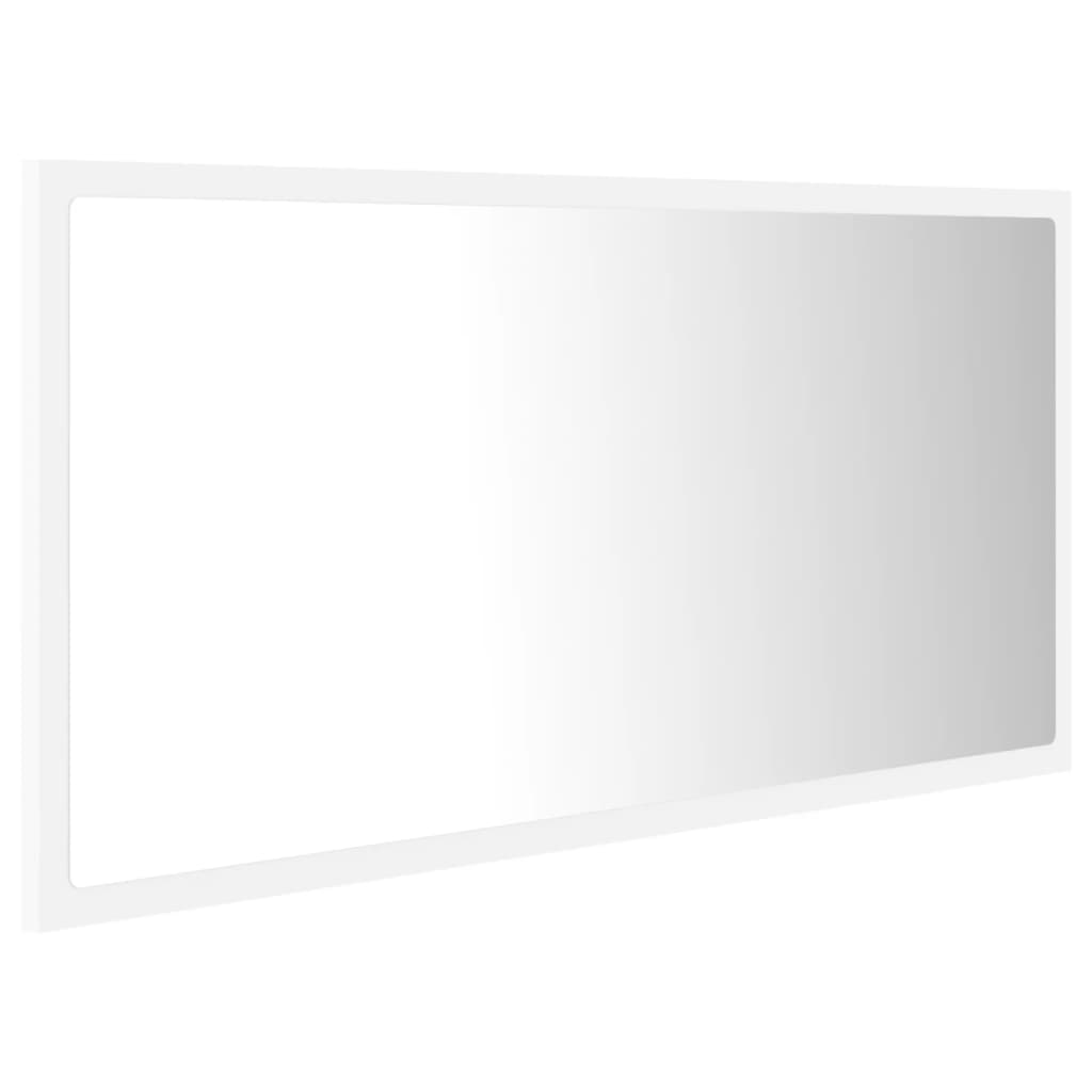  Kúpeľňové zrkadlo s LED biele 90x8,5x37 cm spracované drevo