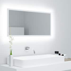 LED kopalniško ogledalo belo 90x8,5x37 cm akril