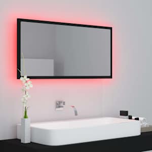 LED koupelnové zrcadlo černé 90 x 8,5 x 37 cm akrylové - obrázek 9