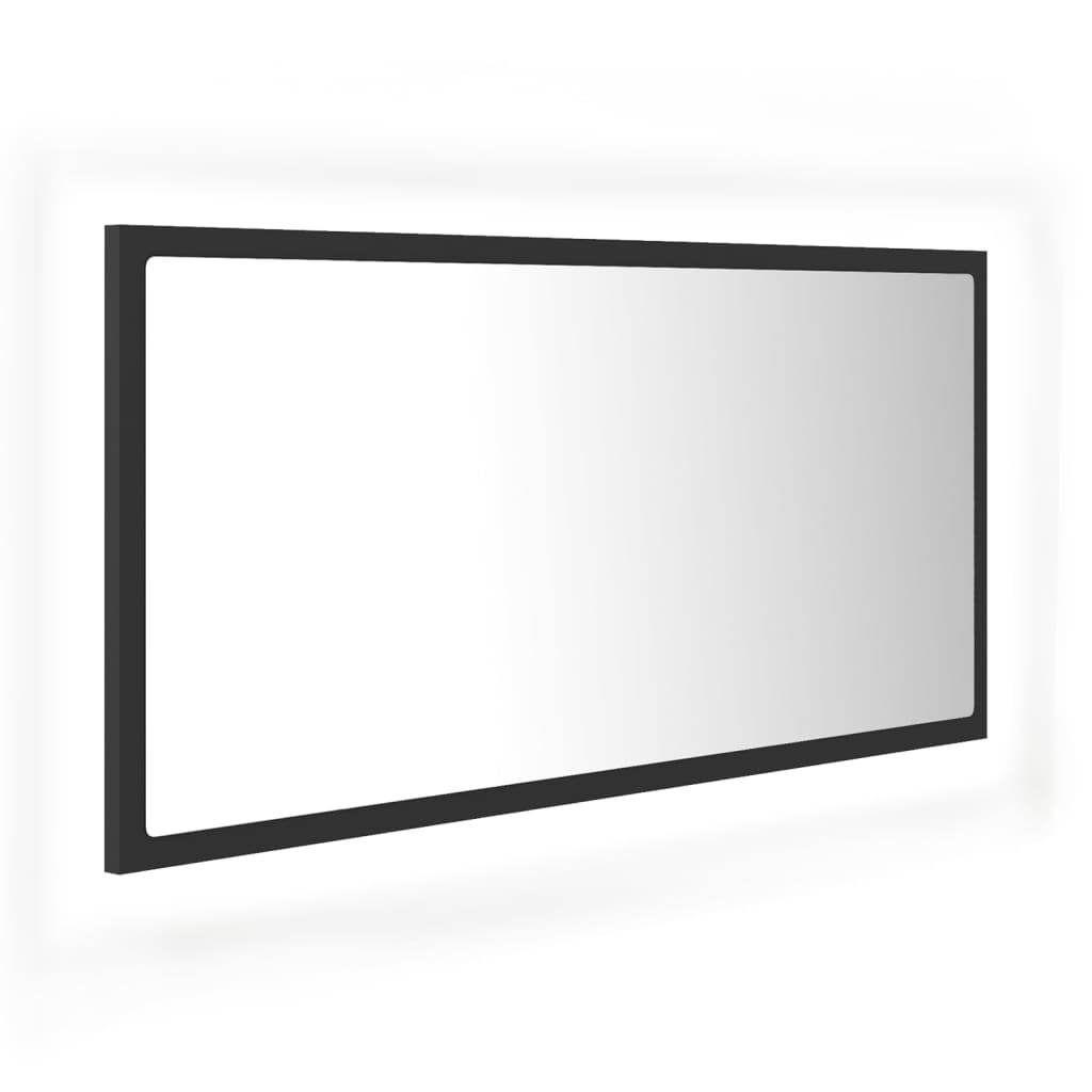 

vidaXL LED Bathroom Mirror Gray 35.4"x3.3"x14.6" Engineered Wood