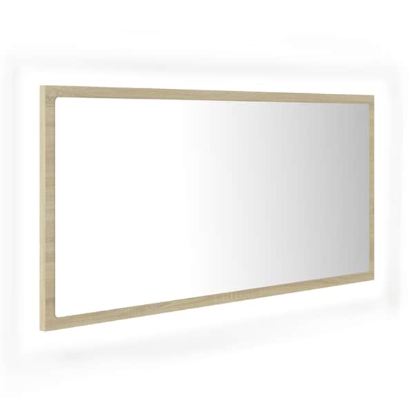vidaXL LED vannitoa peeglikapp, Sonoma tamm, 90x8,5x37 cm, akr&uuml;&uuml;l