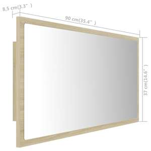 LED koupelnové zrcadlo dub sonoma 90 x 8,5 x 37 cm akrylové - obrázek 12