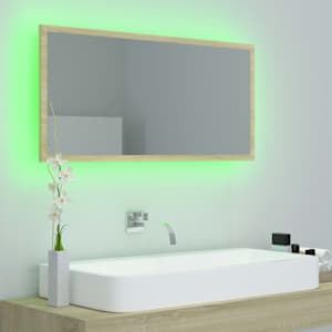 LED koupelnové zrcadlo dub sonoma 90 x 8,5 x 37 cm akrylové - obrázek 9