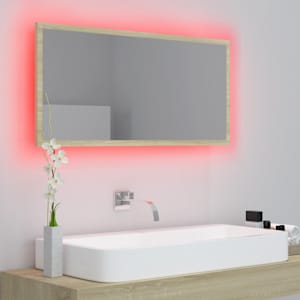 LED koupelnové zrcadlo dub sonoma 90 x 8,5 x 37 cm akrylové - obrázek 11