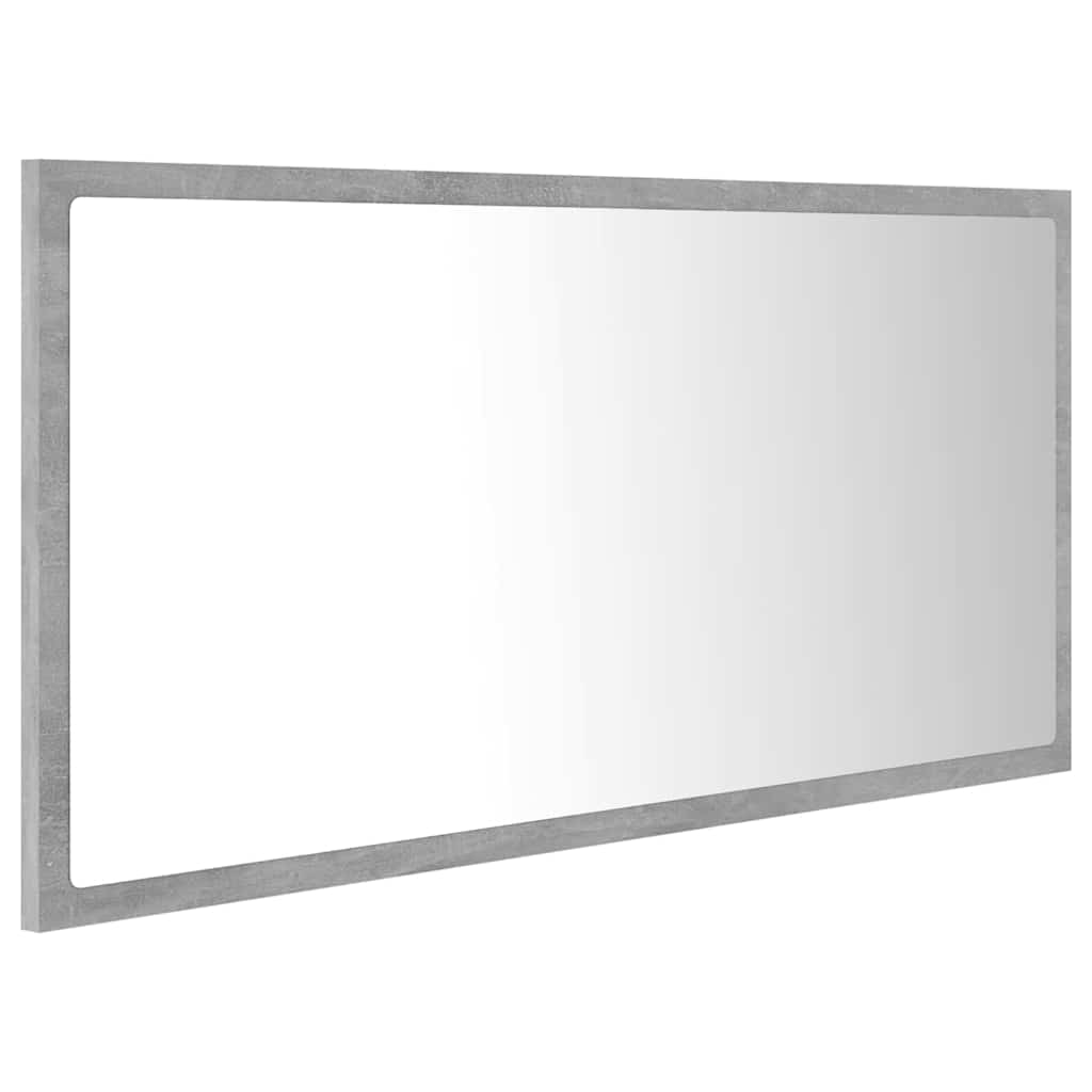 Espejo de baño LED acrílico gris hormigón 90x8,5x37 cm 4
