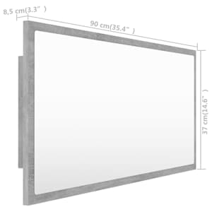 LED koupelnové zrcadlo betonově šedé 90 x 8,5 x 37 cm akrylové - obrázek 12