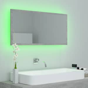 LED koupelnové zrcadlo betonově šedé 90 x 8,5 x 37 cm akrylové - obrázek 9