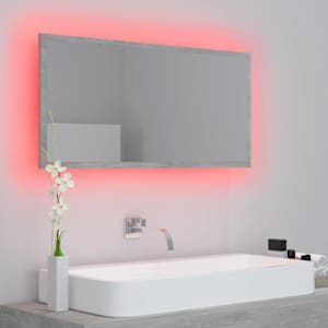 LED koupelnové zrcadlo betonově šedé 90 x 8,5 x 37 cm akrylové - obrázek 10