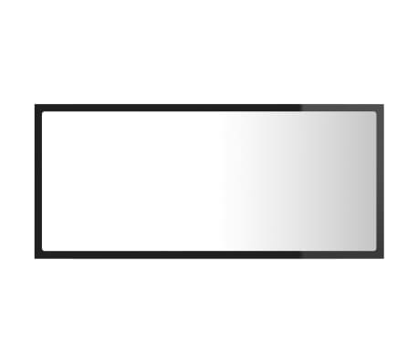 vidaXL LED Bathroom Mirror High Gloss Black 90x8.5x37 cm Acrylic