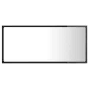vidaXL LED Bathroom Mirror High Gloss Black 90x8.5x37 cm Acrylic