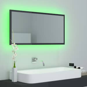LED koupelnové zrcadlo šedé vysoký lesk 90x8,5x37 cm akrylové - obrázek 10