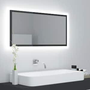 LED koupelnové zrcadlo šedé vysoký lesk 90x8,5x37 cm akrylové - obrázek 1
