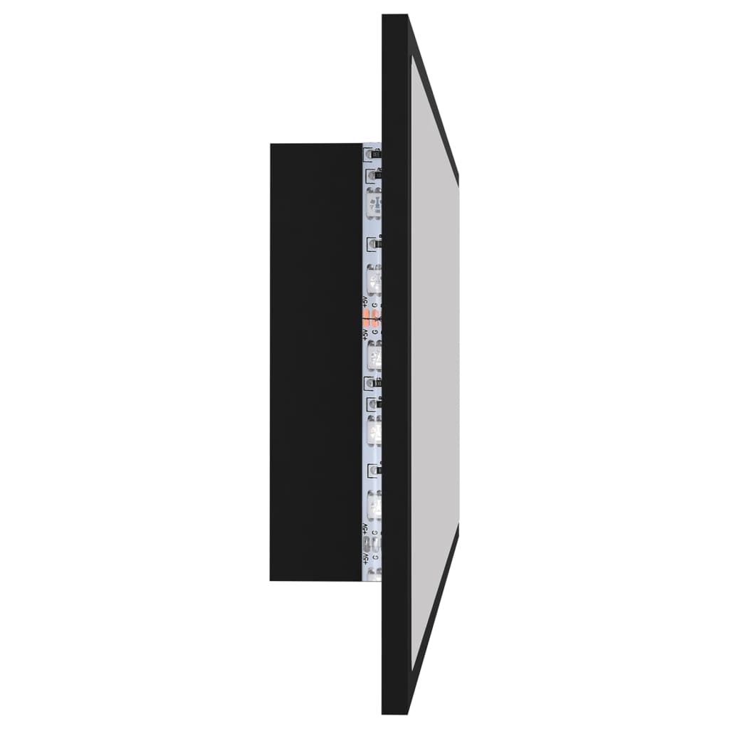 LED-Badspiegel Schwarz 100×8,5×37 cm Spanplatte
