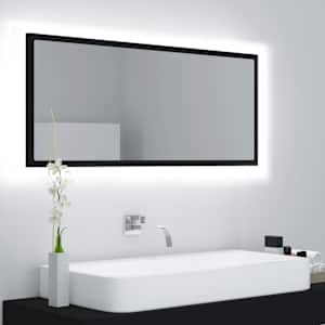 LED kopalniško ogledalo črno 100x8,5x37 cm akril