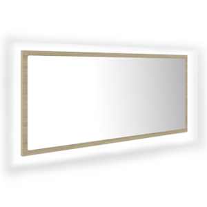 vidaXL LED vannitoa peeglikapp, Sonoma tamm, 100x8,5x37 cm, akr&uuml;&uuml;l