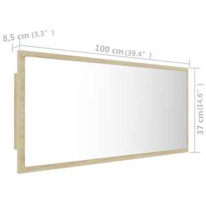 LED koupelnové zrcadlo dub sonoma 100 x 8,5 x 37 cm akrylové - obrázek 12