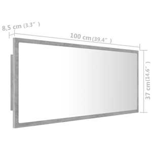 LED koupelnové zrcadlo betonově šedé 100 x 8,5 x 37 cm akrylové - obrázek 12