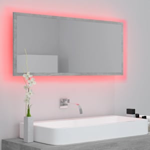 LED koupelnové zrcadlo betonově šedé 100 x 8,5 x 37 cm akrylové - obrázek 5