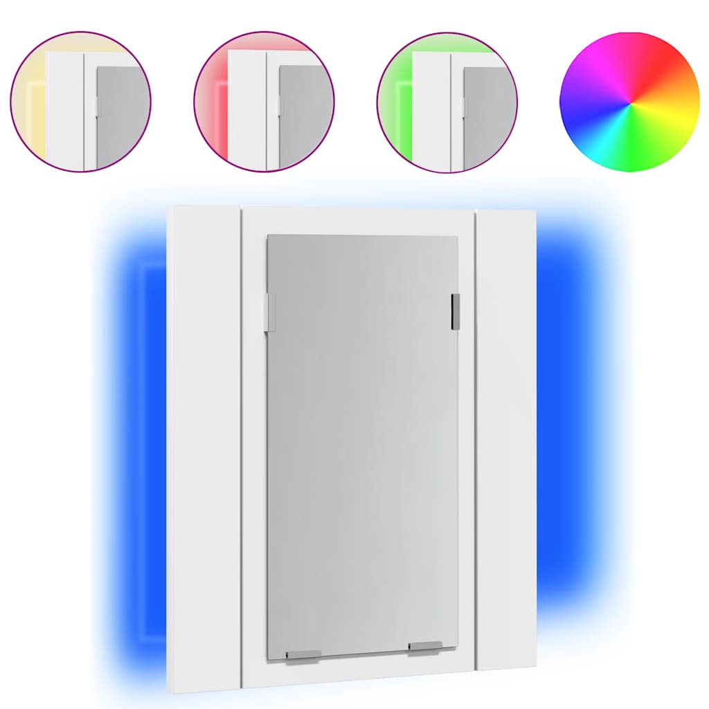 vidaXL LED koupelnová skříňka se zrcadlem bílá 40 x 12 x 45 cm akryl