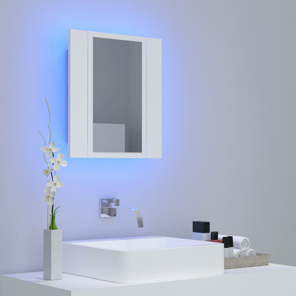LED-Bad-Spiegelschrank Weiß 40x12x45 cm