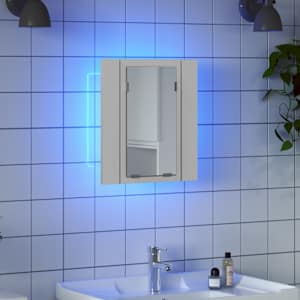 LED koupelnová skříňka se zrcadlem bílá 40 x 12 x 45 cm akryl - obrázek 6