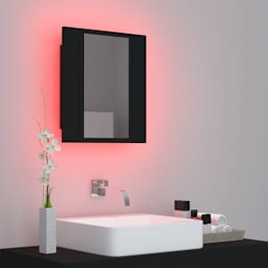 LED koupelnová skříňka se zrcadlem černá 40 x 12 x 45 cm akryl - obrázek 5