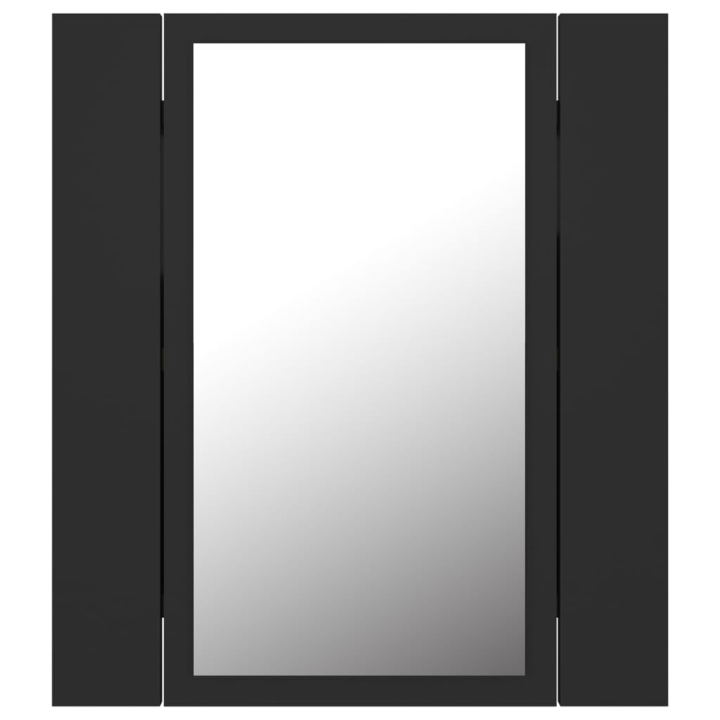LED-Bad-Spiegelschrank Grau 40x12x45 cm