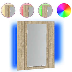 vidaXL LED-peeglikapp Sonoma tamm 40x12x45 cm, akr&uuml;&uuml;l
