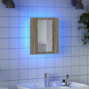 LED koupelnová skříňka se zrcadlem dub sonoma 40x12x45 cm akryl - obrázek 6