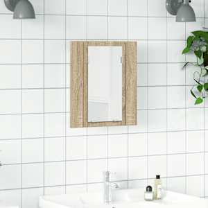 LED koupelnová skříňka se zrcadlem dub sonoma 40x12x45 cm akryl - obrázek 1