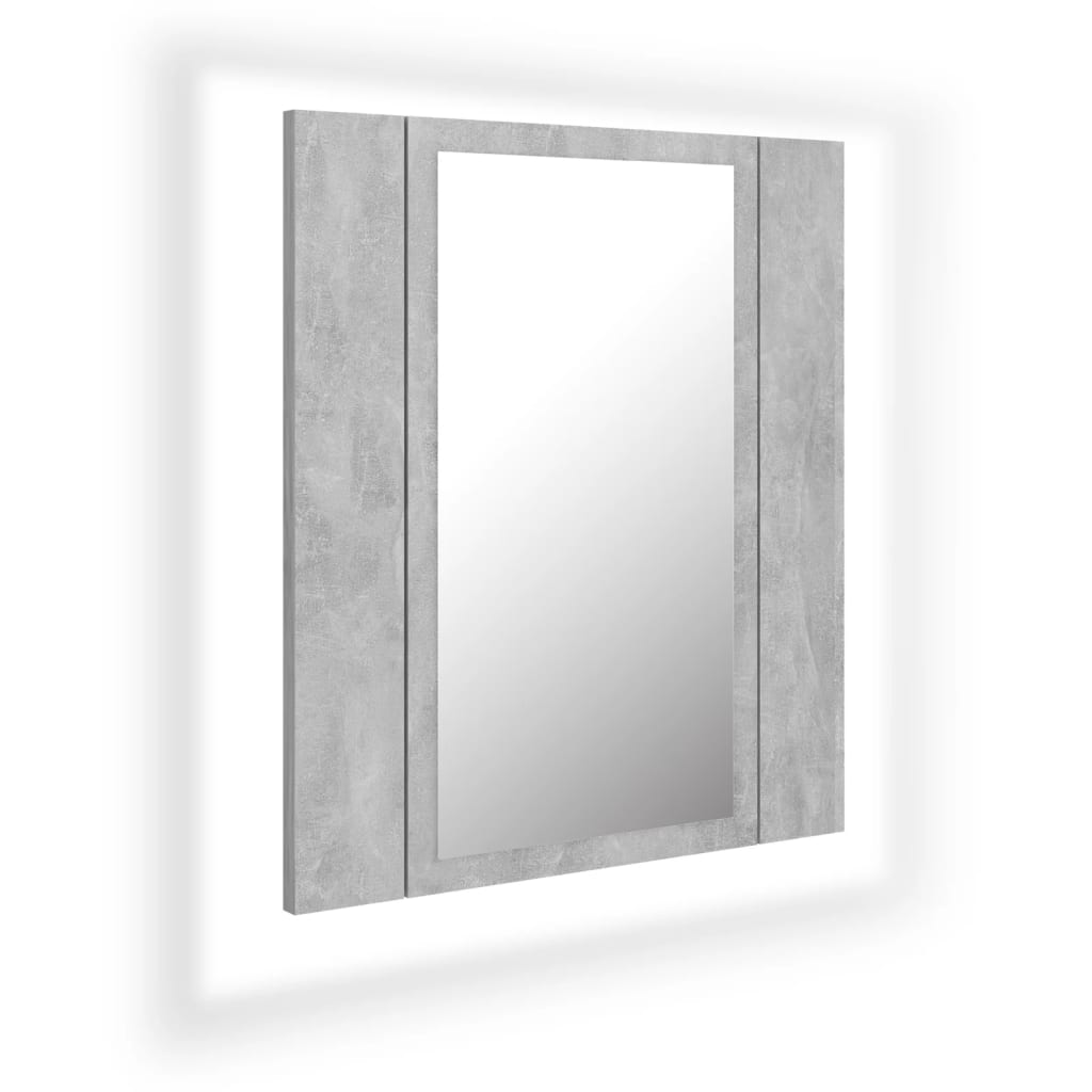vidaXL LED koupelnová skříňka se zrcadlem betonově šedá 40x12x45 cm