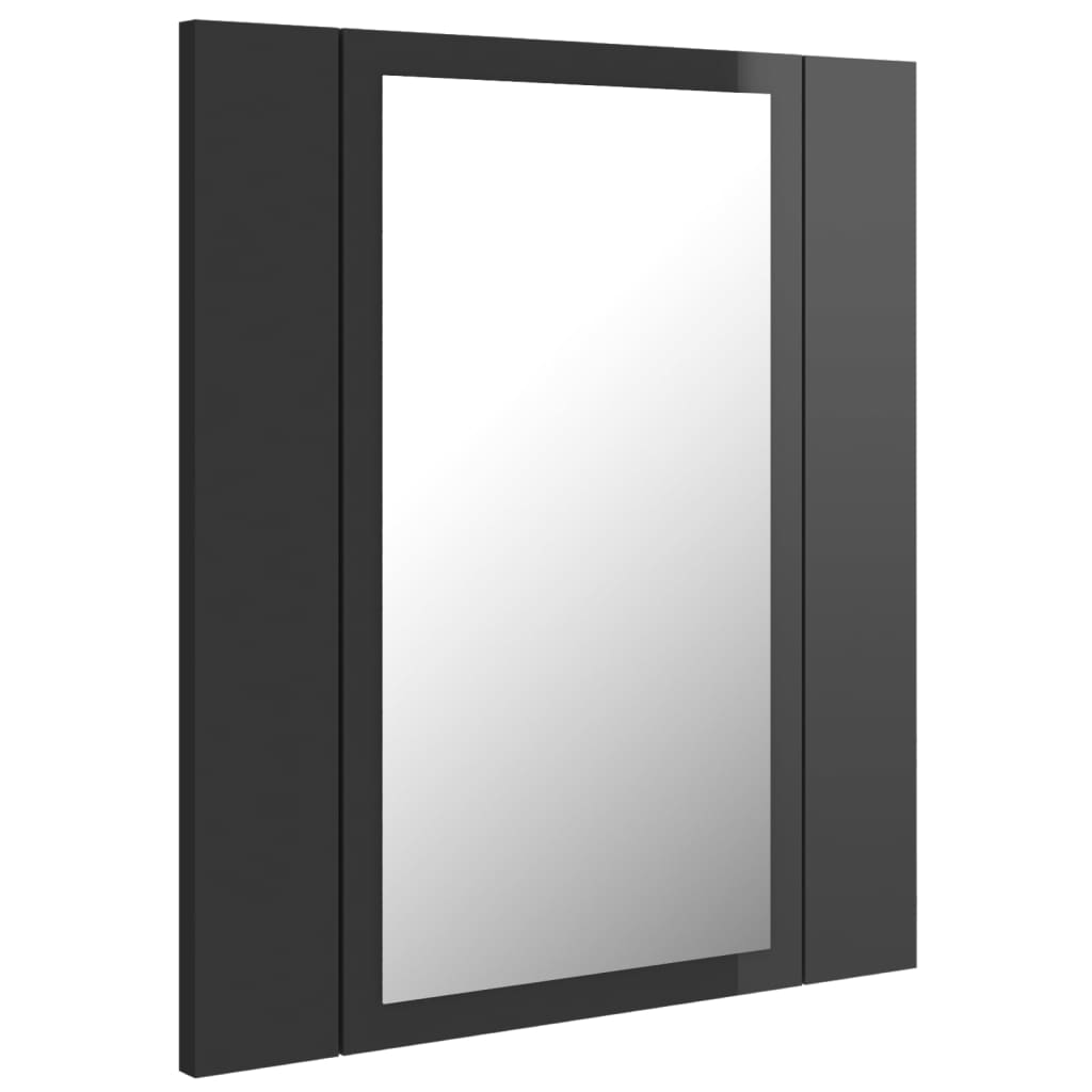 LED-Bad-Spiegelschrank Hochglanz-Grau 40x12x45 cm