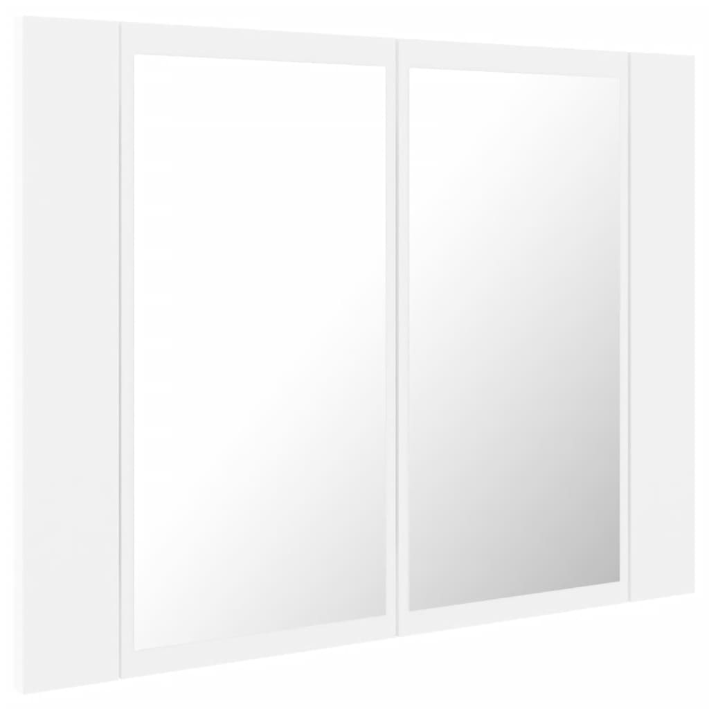 LED-Bad-Spiegelschrank Weiß 60x12x45 cm