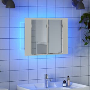 LED koupelnová skříňka se zrcadlem bílá 60 x 12 x 45 cm akryl - obrázek 3