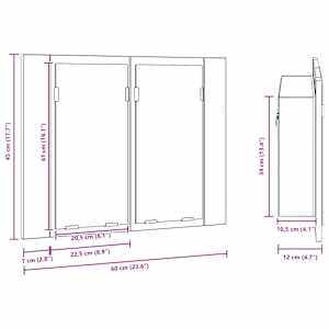 LED koupelnová skříňka se zrcadlem bílá 60 x 12 x 45 cm akryl - obrázek 16
