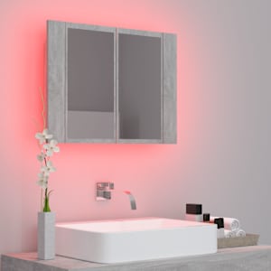 LED koupelnová skříňka se zrcadlem betonově šedá 60x12x45 cm - obrázek 4