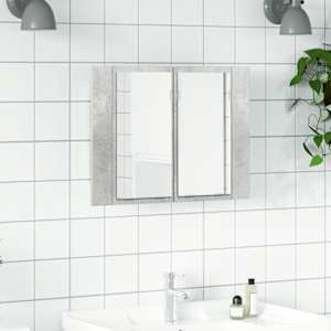 LED koupelnová skříňka se zrcadlem betonově šedá 60x12x45 cm - obrázek 1