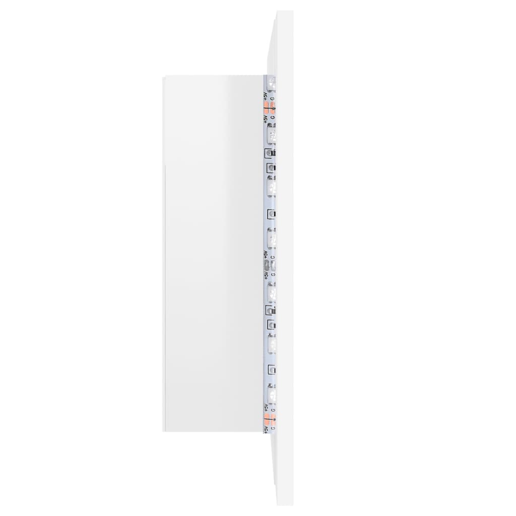 LED-Bad-Spiegelschrank Hochglanz-Weiß 60x12x45 cm