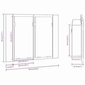 LED koupelnová skříňka se zrcadlem lesklá bílá 60x12x45cm akryl - obrázek 16