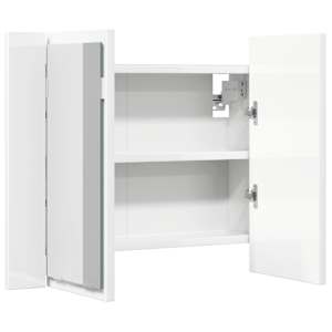 LED koupelnová skříňka se zrcadlem lesklá bílá 60x12x45cm akryl - obrázek 11
