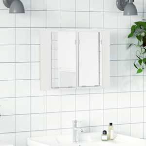 LED koupelnová skříňka se zrcadlem lesklá bílá 60x12x45cm akryl - obrázek 1