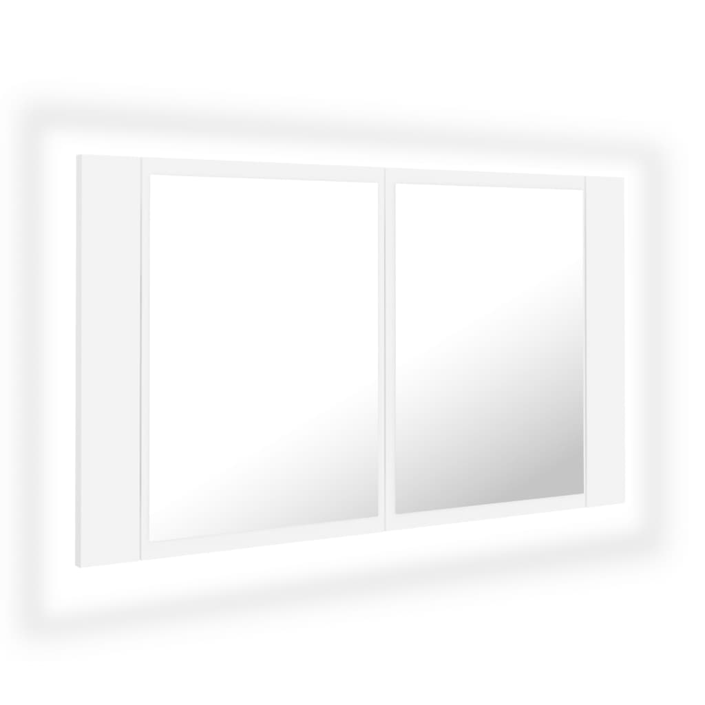 LED-Bad-Spiegelschrank Weiß 80x12x45 cm