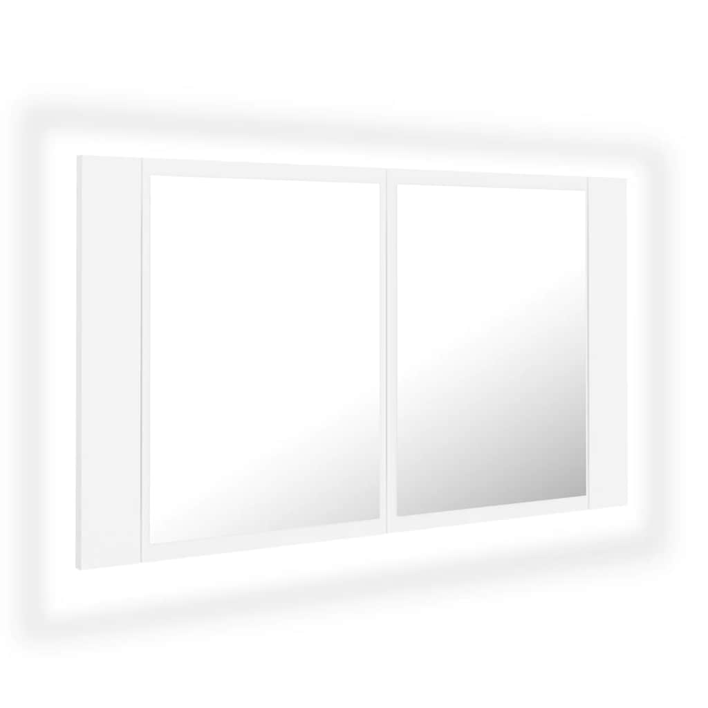 vidaXL LED koupelnová skříňka se zrcadlem bílá 80 x 12 x 45 cm akryl