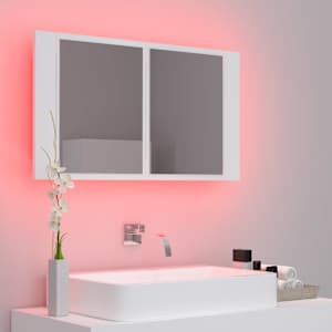 LED koupelnová skříňka se zrcadlem bílá 80 x 12 x 45 cm akryl - obrázek 5