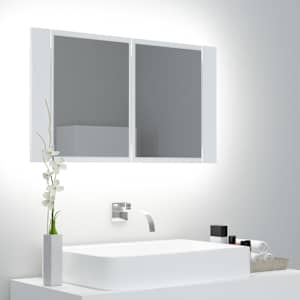 LED koupelnová skříňka se zrcadlem bílá 80 x 12 x 45 cm akryl - obrázek 1