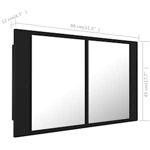 LED koupelnová skříňka se zrcadlem černá 80 x 12 x 45 cm akryl - obrázek 16